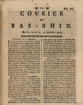 Courier du Bas-Rhin Samstag 19. September 1772