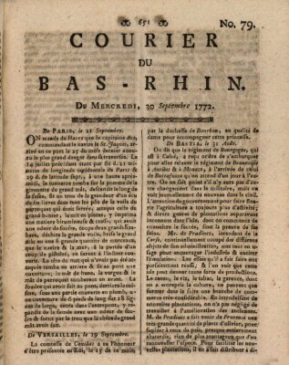 Courier du Bas-Rhin Mittwoch 30. September 1772