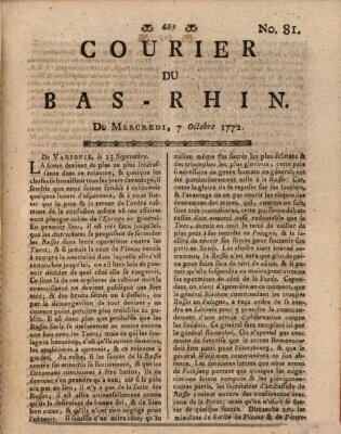 Courier du Bas-Rhin Mittwoch 7. Oktober 1772