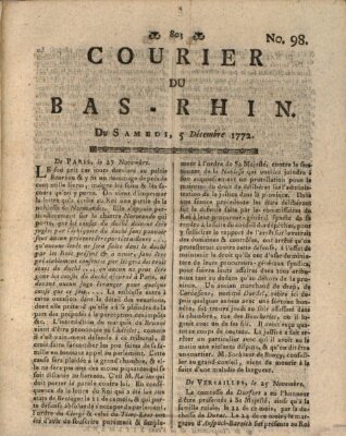 Courier du Bas-Rhin Samstag 5. Dezember 1772