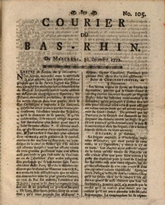 Courier du Bas-Rhin Mittwoch 30. Dezember 1772