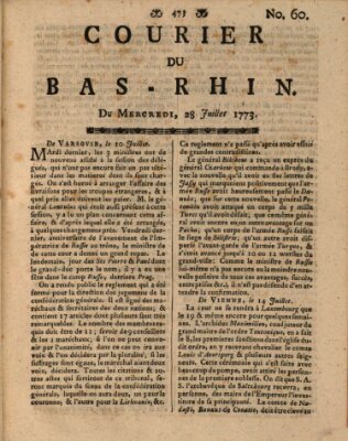 Courier du Bas-Rhin Mittwoch 28. Juli 1773