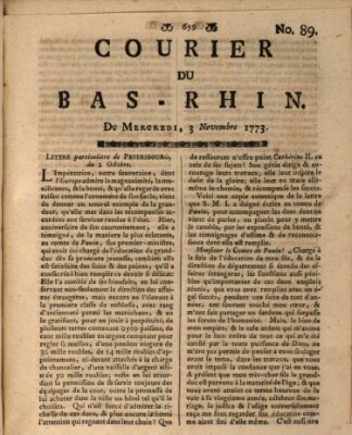 Courier du Bas-Rhin Mittwoch 3. November 1773