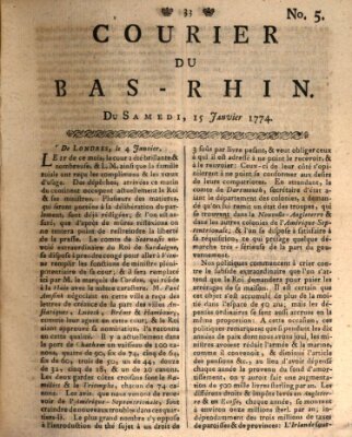 Courier du Bas-Rhin Samstag 15. Januar 1774