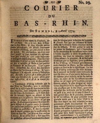 Courier du Bas-Rhin Samstag 9. April 1774