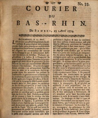 Courier du Bas-Rhin Samstag 23. April 1774