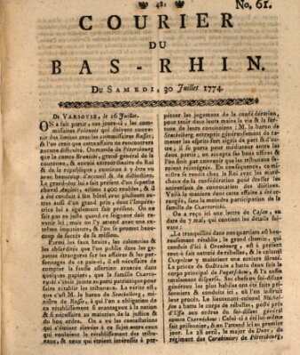 Courier du Bas-Rhin Samstag 30. Juli 1774