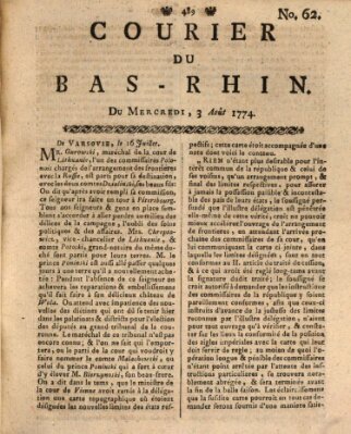 Courier du Bas-Rhin Mittwoch 3. August 1774