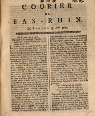 Courier du Bas-Rhin Samstag 13. August 1774