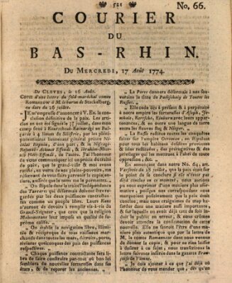 Courier du Bas-Rhin Mittwoch 17. August 1774