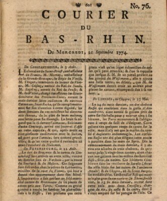 Courier du Bas-Rhin Mittwoch 21. September 1774