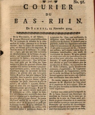 Courier du Bas-Rhin Samstag 12. November 1774