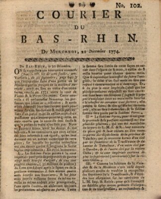 Courier du Bas-Rhin Mittwoch 21. Dezember 1774