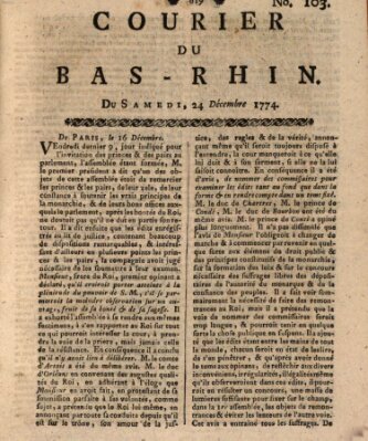 Courier du Bas-Rhin Samstag 24. Dezember 1774