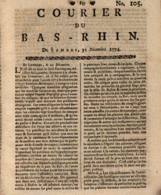 Courier du Bas-Rhin Samstag 31. Dezember 1774