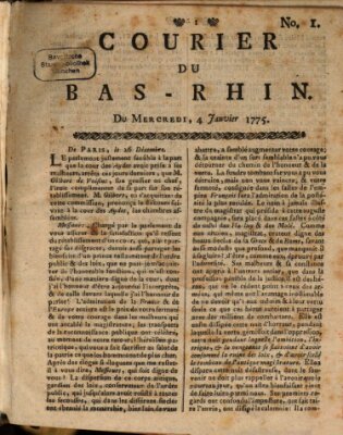 Courier du Bas-Rhin Mittwoch 4. Januar 1775