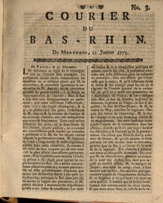 Courier du Bas-Rhin Mittwoch 11. Januar 1775