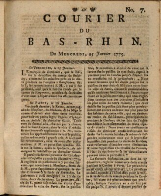 Courier du Bas-Rhin Mittwoch 25. Januar 1775