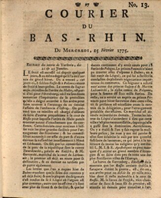 Courier du Bas-Rhin Mittwoch 15. Februar 1775