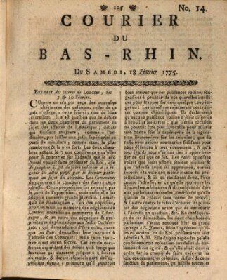 Courier du Bas-Rhin Samstag 18. Februar 1775