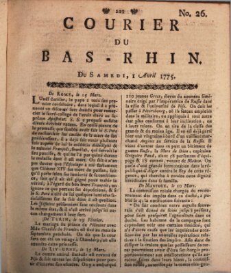 Courier du Bas-Rhin Samstag 1. April 1775