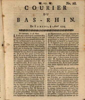 Courier du Bas-Rhin Samstag 8. April 1775