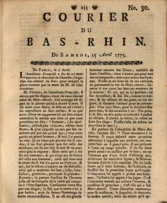 Courier du Bas-Rhin Samstag 15. April 1775