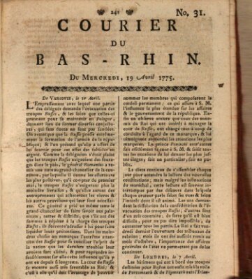 Courier du Bas-Rhin Mittwoch 19. April 1775