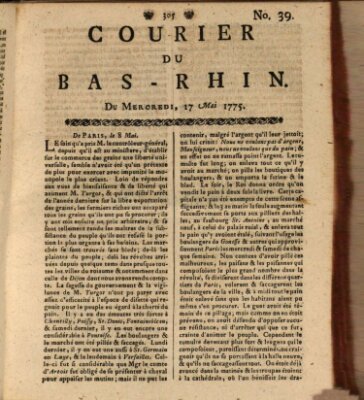 Courier du Bas-Rhin Mittwoch 17. Mai 1775