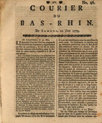 Courier du Bas-Rhin Samstag 10. Juni 1775