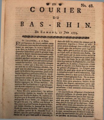 Courier du Bas-Rhin Samstag 17. Juni 1775