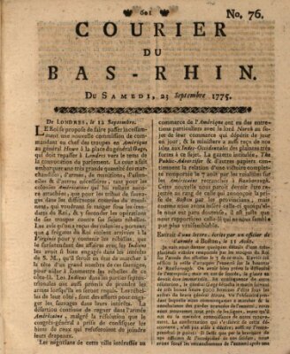 Courier du Bas-Rhin Samstag 23. September 1775