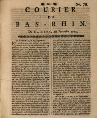 Courier du Bas-Rhin Samstag 30. September 1775