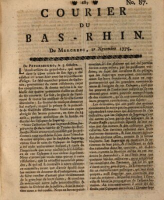 Courier du Bas-Rhin Mittwoch 1. November 1775