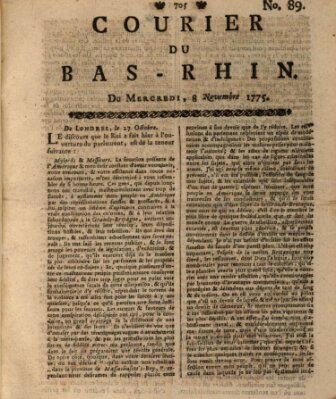 Courier du Bas-Rhin Mittwoch 8. November 1775