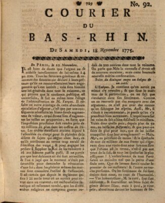 Courier du Bas-Rhin Samstag 18. November 1775