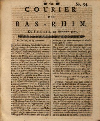 Courier du Bas-Rhin Samstag 25. November 1775