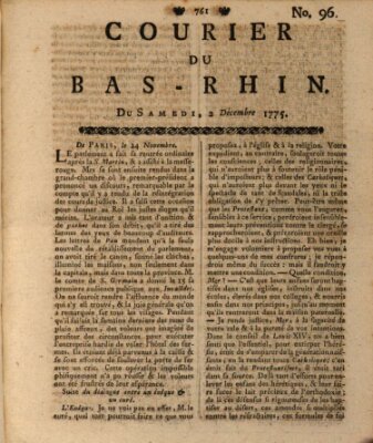 Courier du Bas-Rhin Samstag 2. Dezember 1775