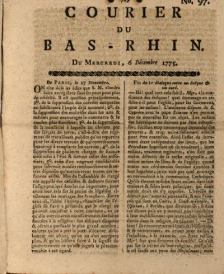 Courier du Bas-Rhin Mittwoch 6. Dezember 1775