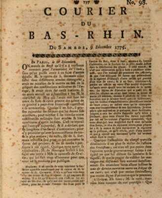 Courier du Bas-Rhin Samstag 9. Dezember 1775