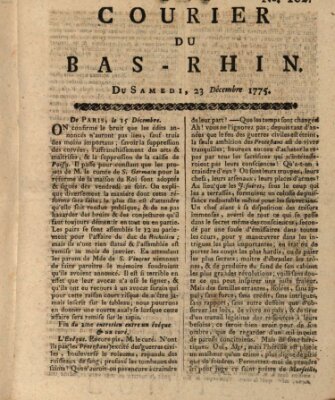 Courier du Bas-Rhin Samstag 23. Dezember 1775