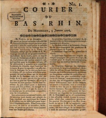 Courier du Bas-Rhin Mittwoch 3. Januar 1776