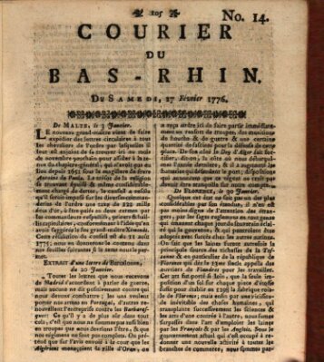 Courier du Bas-Rhin Samstag 17. Februar 1776