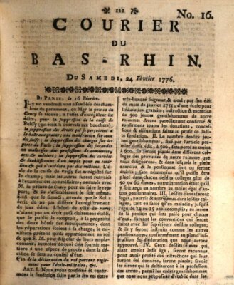 Courier du Bas-Rhin Samstag 24. Februar 1776