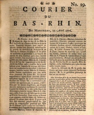 Courier du Bas-Rhin Mittwoch 10. April 1776