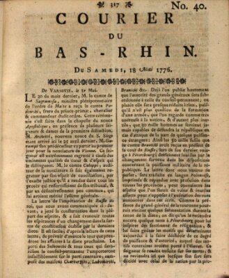 Courier du Bas-Rhin Samstag 18. Mai 1776