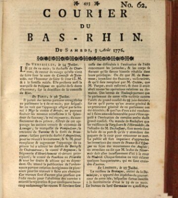 Courier du Bas-Rhin Samstag 3. August 1776