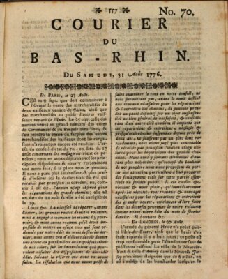 Courier du Bas-Rhin Samstag 31. August 1776