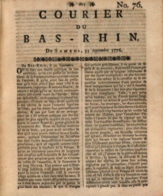 Courier du Bas-Rhin Samstag 21. September 1776