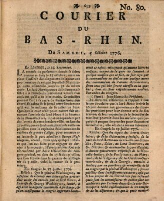 Courier du Bas-Rhin Samstag 5. Oktober 1776